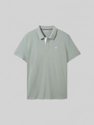 Męska Koszulka Polo Tom Tailor Basic Polo Iced Grey Mint 1031006 27842. Szare koszulki polo Tom Tailor, m, bez wzorów, bez kołnierzyka, bez ramiączek. Za 69.99 zł.