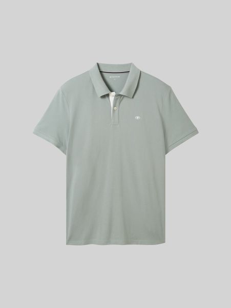 Męska Koszulka Polo Tom Tailor Basic Polo Iced Grey Mint 1031006 27842. Szare koszulki polo Tom Tailor, m, bez wzorów, bez kołnierzyka, bez ramiączek. Za 69.99 zł.