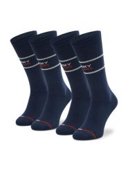 Tommy Hilfiger Zestaw 2 par wysokich skarpet męskich 701218704 Granatowy. Niebieskie skarpety Tommy Hilfiger, bez wzorów, z materiału. Za 39.99 zł.