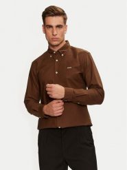 BOSS Koszula H-Roan 50521996 Brązowy Slim Fit. Brązowe koszule Boss, l, bez wzorów, z bawełny, bez kołnierzyka, bez ramiączek. Za 389.99 zł.