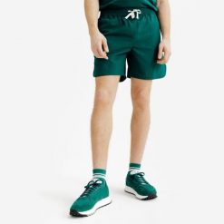 Spodenki płócienne męskie Elementals. Zielone krótkie spodenki sportowe Decathlon, l, bez wzorów, z materiału. Za 79.99 zł.