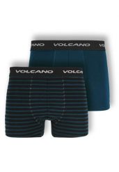 Bawełniane bokserki męskie, dwupak, U-BOXER. Niebieskie bokserki Volcano, m, bez wzorów, z bawełny. Za 69.99 zł.