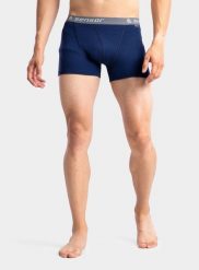 Bokserki termoaktywne męskie Sensor Merino DF Boxers. Niebieskie bielizna termoaktywna Sensor, m, bez wzorów, z materiału. Za 129.69 zł.
