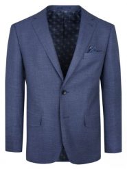 Taliowana Marynarka - Zapinana na Dwa Guziki - Victorio - Ciemnoniebieska. Niebieskie garnitury Victorio, na co dzień, bez wzorów, z elastanu. Za 599.00 zł.