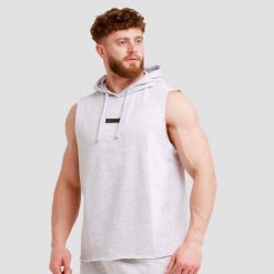 Kamizelka męska fitness z kapturem szara Unity. Szare kamizelki sportowe GYMBEAM, m, bez wzorów, z bawełny, z kapturem, na fitness i siłownię. Za 97.90 zł.