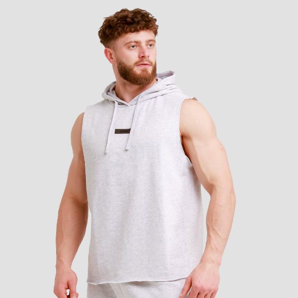 Kamizelka męska fitness z kapturem Unity. Szare kamizelki sportowe GYMBEAM, m, bez wzorów, z bawełny, z kapturem, na fitness i siłownię. Za 94.90 zł.