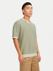 Jack&Jones Polo Jormykonos 12255950 Zielony Regular Fit. Zielone koszulki polo Jack&Jones, m, bez wzorów, z bawełny, bez kołnierzyka, bez ramiączek. Za 99.99 zł.