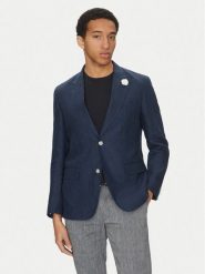 BOSS Marynarka C-Huge-Peak-252 50540516 Granatowy Slim Fit. Niebieskie garnitury Boss, m, bez wzorów, ze lnu. Za 1,749.00 zł.