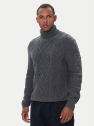 Tommy Hilfiger Golf MW0MW40914 Szary Regular Fit. Szare golfy Tommy Hilfiger, m, bez wzorów, z wełny, bez ramiączek. Za 999.99 zł.