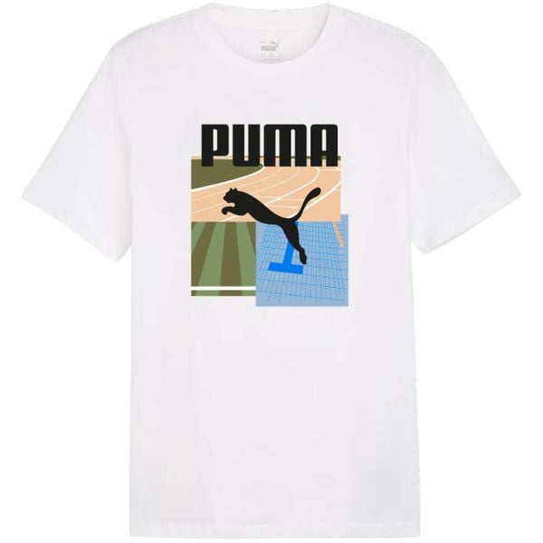 Męska Koszulka Sportowa Summer II. Białe t-shirty sportowe Puma, bez wzorów, bez ramiączek, trekkingowe. Za 138.99 zł.