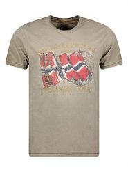 Geographical Norway Koszulka "Japoral" w kolorze khaki rozmiar: M. Brązowe bezrękawniki Geographical Norway, m, bez wzorów, z bawełny, bez kołnierzyka, bez ramiączek. Za 65.85 zł.