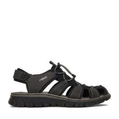 Sandały Rieker. Czarne sandały Rieker, bez zapięcia. Za 369.99 zł.