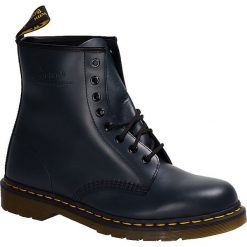 Dr Martens - Buty wysokie 8 Eye. Niebieskie botki sznurowane Dr. Martens, bez wzorów, z materiału, bez obcasa, bez zapięcia. Za 699.90 zł.