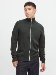 Blend Sweter 20715852 Zielony Regular Fit. Zielone swetry rozpinane Blend, m, bez wzorów, z bawełny, bez kołnierzyka, bez ramiączek. Za 99.99 zł.