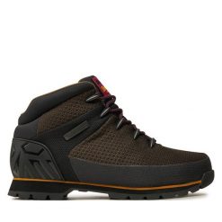 Trzewiki Timberland. Brązowe botki sznurowane Timberland, bez wzorów, bez obcasa, bez zapięcia. Za 649.99 zł.
