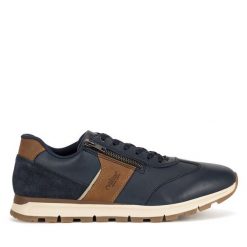 Sneakersy Rieker. Niebieskie buty sportowe casual Rieker, bez wzorów, bez zapięcia. Za 429.99 zł.