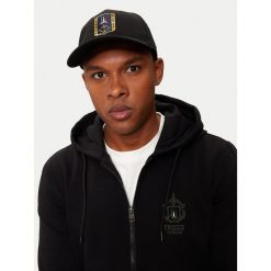 Czapka Aeronautica Militare. Czarne czapki z daszkiem Aeronautica Militare, bez wzorów. Za 259.99 zł.
