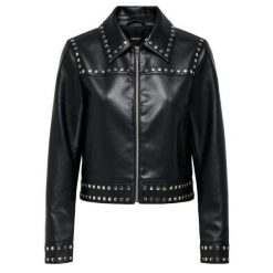 Kurtka Only Maxime Faux LTHR JKT Czarna. Czarne kurtki Only, l, bez wzorów, z materiału, bez kaptura. Za 380.66 zł.