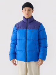 4F Kurtka puchowa w kolorze niebieskim rozmiar: S. Niebieskie kurtki 4F, na zimę, s, bez wzorów, z puchu, bez kaptura. Za 139.54 zł.