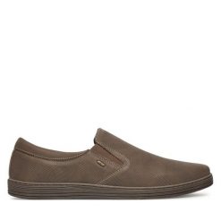 Półbuty Lanetti. Brązowe eleganckie półbuty Lanetti, bez wzorów, bez obcasa, bez zapięcia. Za 139.99 zł.