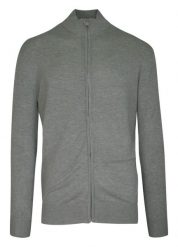Sweter Szary ze Stójką, Zapinany na Zamek, Ściągacze, Męski -BRAVE SOUL. Szare swetry rozpinane Brave Soul, l, bez wzorów, z poliamidu, bez kołnierzyka, bez ramiączek. Za 119.00 zł.