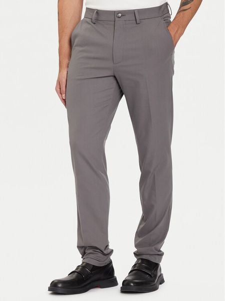 BOSS Chinosy P-Kaiton1 50543945 Szary Slim Fit. Szare eleganckie spodnie Boss, m, z bawełny. Za 509.99 zł.