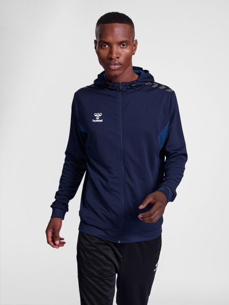 Bluza dresowa z kapturem i zamkiem błyskawicznym Hummel Authentic. Niebieskie bluzy z kapturem Hummel, xl, bez wzorów, z dresówki, z kapturem. Za 251.95 zł.