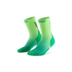Męskie sportowe skarpety kompresyjne do połowy łydki Core Run gradient CEP. Zielone odzież kompresyjna CEP, bez wzorów, z elastanu. Za 99.00 zł.