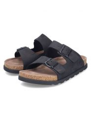 Rieker Skórzane klapki w kolorze czarnym rozmiar: 44. Czarne klapki Rieker. Za 186.19 zł.