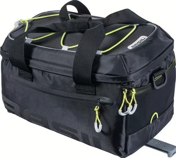 Torba na bagażnik „Miles MIK 2.0”, czarna limonka. Czarne torby na ramię BASIL, bez wzorów, z materiału, na ramię, bez dodatków. Za 397.95 zł.
