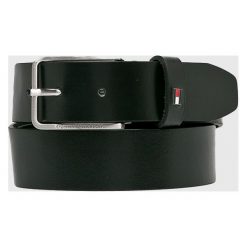 Tommy Hilfiger - Pasek skórzany. Czarne paski Tommy Hilfiger, bez wzorów, z materiału. W wyprzedaży za 129.90 zł.