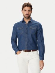 Guess Koszula jeansowa M6BH02 D2069 Niebieski Regular Fit. Niebieskie koszule Guess, m, z aplikacjami, z bawełny, bez kołnierzyka, bez ramiączek. Za 369.99 zł.