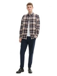 Tom Tailor Koszula - Regular fit - w kolorze czarno-jasnobrązowym rozmiar: L. Brązowe koszule Tom Tailor, l, bez wzorów, z bawełny, bez kołnierzyka, bez ramiączek. Za 92.86 zł.