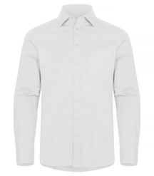 Clique Stretch Shirt L/S – koszula z długim rękawem stretch – White. Białe koszule CLIQUE, l, bez wzorów, z bawełny, bez kołnierzyka, bez ramiączek. Za 188.33 zł.