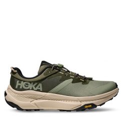 Trekkingi Hoka. Zielone buty trekkingowe HOKA, bez wzorów, bez zapięcia. Za 599.99 zł.
