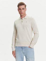Tommy Jeans Sweter Essential DM0DM20304 Beżowy Slim Fit. Brązowe swetry rozpinane Tommy Jeans, m, bez wzorów, z bawełny, bez kołnierzyka, bez ramiączek. Za 299.99 zł.