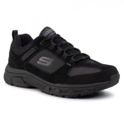 Buty sportowe męskie Skechers Oak Canyon. Czarne buty trekkingowe Skechers, bez wzorów, bez zapięcia. Za 490.00 zł.