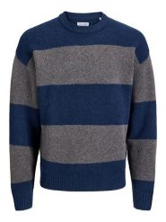 Jack & Jones Sweter w kolorze szaro-granatowym rozmiar: M. Niebieskie swetry nierozpinane Jack & Jones, m, bez wzorów, z wełny, bez kołnierzyka, bez ramiączek. Za 129.95 zł.