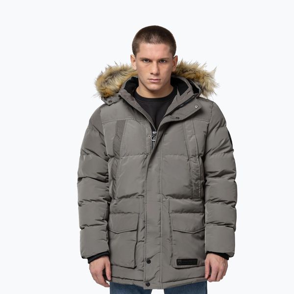Kurtka zimowa męska Pitbull Forest Hooded Parka. Szare kurtki PITBULL, na zimę, m, bez wzorów, z materiału, bez kaptura. Za 489.99 zł.