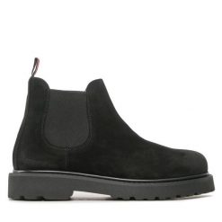 Sztyblety Tommy Jeans. Czarne botki sznurowane Tommy Jeans, bez wzorów, z jeansu, bez obcasa, bez zapięcia. Za 749.99 zł.