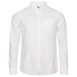 Koszula z długim rękawem z bawełny organicznej Superdry Oxford. Białe koszule Superdry, m, bez wzorów, z bawełny, bez kołnierzyka, bez ramiączek. Za 265.95 zł.