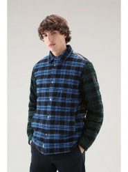 Woolrich Kurtka puchowa "Check" w kolorze niebiesko-zielonym rozmiar: M. Niebieskie kurtki Woolrich, na zimę, m, z aplikacjami, z puchu, bez kaptura. Za 619.30 zł.