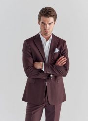 PAKO LORENTE – Marynarka męska garniturowa P21WF-3G-079-D. Czerwone garnitury Pako Lorente, m, bez wzorów, z elastanu. Za 499.99 zł.