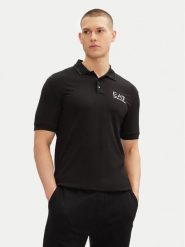 EA7 Emporio Armani Polo 7M000300 AF13739 UC001 Czarny Slim Fit. Czarne koszulki polo EA7 Emporio Armani, m, bez wzorów, z wiskozy, bez kołnierzyka, bez ramiączek. Za 309.99 zł.