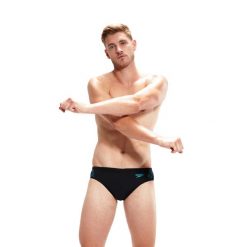 Slipy kąpielowe męskie Speedo Hyper Boom Splice Brief. Czarne kąpielówki Speedo, m, bez wzorów. Za 79.99 zł.