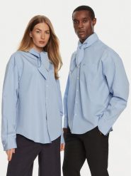 AMI PARIS Koszula USH104CO0063 Niebieski Regular Fit. Niebieskie koszule AMI PARIS, m, bez wzorów, z bawełny, bez kołnierzyka, bez ramiączek. Za 879.99 zł.