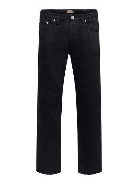 ONLY & SONS Dżinsy - Straight fit - w kolorze czarnym rozmiar: W30/L32. Czarne jeansy Only & Sons, l. Za 109.95 zł.