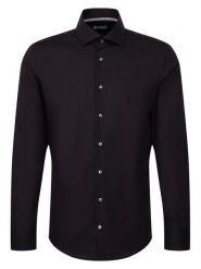 Seidensticker Koszula - Slim fit - w kolorze czarnym rozmiar: 39. Czarne koszule Seidensticker, bez wzorów, z bawełny, bez kołnierzyka, bez ramiączek. Za 110.81 zł.