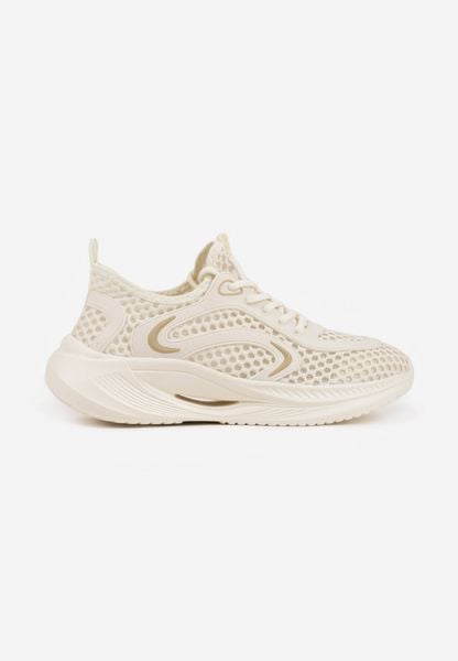 Beżowe Siateczkowe Buty Sportowe Sneakersy z Geometrycznymi Wstawkami Launret. Brązowe buty sportowe casual Born2be, bez wzorów, z jeansu, bez zapięcia. Za 119.99 zł.