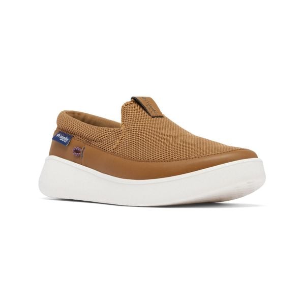 Buty letnie męskie Columbia Boatside Breathe Pfg. Brązowe buty trekkingowe Columbia, na lato, bez wzorów, bez zapięcia. W wyprzedaży za 313.00 zł.